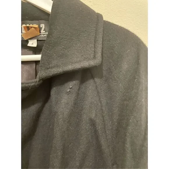 Vintage Dale 2 dress in for Harlan winter black over coat double breasted size 6 - Picture 5 of 9